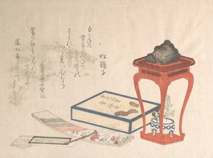 Stojak, pudełko i papier do pisania, prawdopodobnie 1816., prawdopodobnie 1816. autorstwa Shinsai