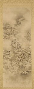 Zimowy krajobraz, okres Edo lub epoka Meiji, ca. 1865-1870. autorstwa Shiokawa Bunrin