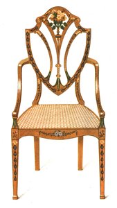 Malowane krzesło z satynowego drewna, 1908. autorstwa Shirley Charles Llewellyn Slocombe
