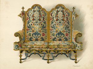 Sofa, własność księcia Leeds (chromolitho) autorstwa Shirley Charles Llewellyn Slocombe