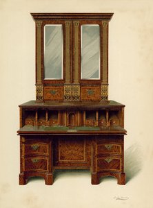 Szafka na dokumenty z drewna orzechowego, własność Alfreda A. de Pass (chromolit) autorstwa Shirley Charles Llewellyn Slocombe