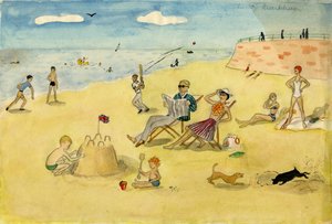Scena na plaży, ok. 1946. autorstwa Shirley Markham