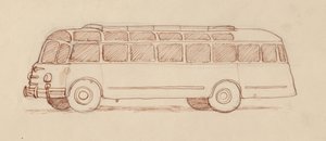 Autobus, Paryż, Francja, 1951. autorstwa Shirley Markham
