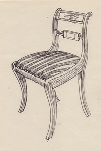 Krzesło z siedziskiem w paski, 1951. autorstwa Shirley Markham