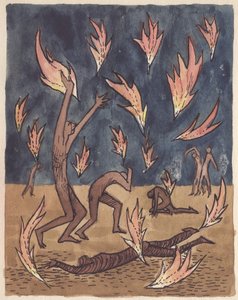 Padające płomienie, 1951. autorstwa Shirley Markham