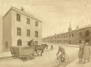 Monochromatyczna scena uliczna, 1951. autorstwa Shirley Markham