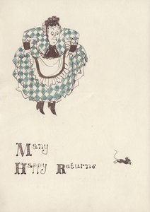 Kobieta przestraszona przez mysz, ok. 1950.