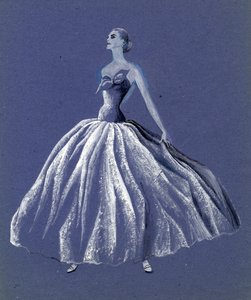 Kobieta w sukni balowej bez ramiączek, ok. 1952 r. autorstwa Shirley Markham