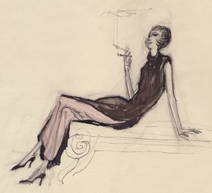 Kobieta paląca, ok. 1950. autorstwa Shirley Markham