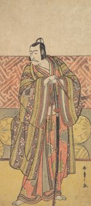 Ichikawa Danjuro V jako Kudo Suketsune, bogato ubrany, oparty na mieczu, koniec XVIII wieku. autorstwa Shunsho