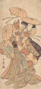 Kabuki Aktor Nakamura Tomijuro I w kobiecej roli tanecznej, ca. 1777.