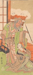 Scena z drugiego aktu dramatu Kawaranu Hana Sakae Hachinoki, 12 miesiąc 1769. autorstwa Shunsho