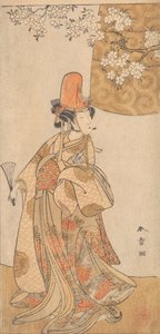 Segawa Tomi Saburo członek Tejiro i córka Tokiji członek Hanagatami Kazori Eboshi, luty 1774. autorstwa Shunsho