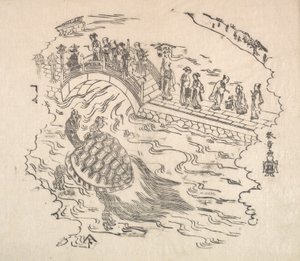 Shinabazu Benten Kaicho: Ceremonia oddawania czci Bentenowi w świątyni Shinabazu, XVIII wiek. autorstwa Shunsho