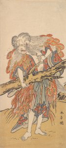 V Ichikawa Danjuro w roli Yamauba, 12 miesiąc 1775. autorstwa Shunsho