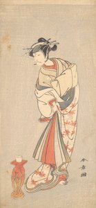 Aktor Ichikawa Danjuro V w roli kobiety, 1772. autorstwa Shunsho