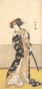 Aktor Nakamura Riko, jako Kurtyzana z Mieczem, ca. 1780.