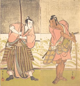 Aktor Sakata Hangoro II i aktor Matsumoto Koshiro IV, koniec XVIII wieku. autorstwa Shunsho