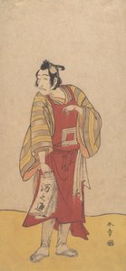Piąty Ichikawa Danjuro jako stojący mężczyzna, ca. 1775. autorstwa Shunsho