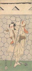 Pierwszy Nakamura Nakazo jako wojownik przebrany za Rokubu, 1770 lub 1771. autorstwa Shunsho