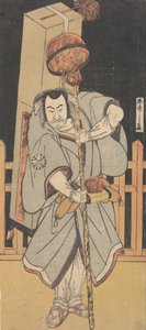 Pierwszy Nakamura Nakazo jako Rokuju Rokubu STOJĄCY w walce, 1780 r. autorstwa Shunsho