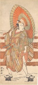 Drugi Ichikawa Yaozo jako samuraj stojący na śniegu, prawdopodobnie 1774. autorstwa Shunsho