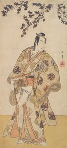 Trzeci Ichikawa Yaozo jako Daimyo stojący pod klonem, ca. 1783. autorstwa Shunsho