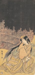 Trzecia Segawa Kikunojo jako kobieta w pozycji kucającej, 1778. autorstwa Shunsho