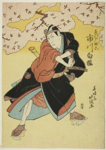Aktor Ichikawa Hakuen jako Sukeroku autorstwa Shunshosai Hokucho