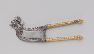 Przecinak do orzechów betelowych, ok. 1690-1720 (żelazo i złoto)
