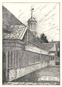 Szpital Chrystusa, Abingdon (grawerowanie) autorstwa Sidney Heath