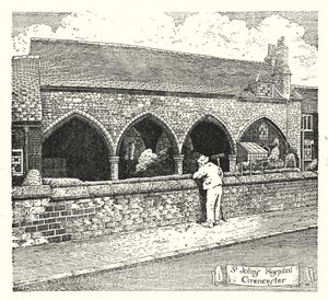 Szpital Św. Jana, Cirencester (grafika) autorstwa Sidney Heath