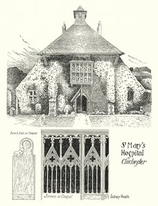 Szpital Mariacki, Chichester (grafika) autorstwa Sidney Heath
