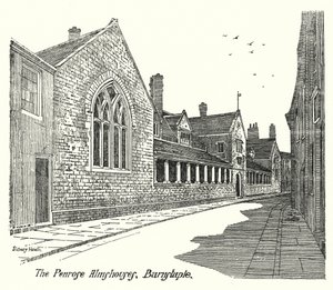 Penrose Almshouses, Barnstaple (grawerowanie) autorstwa Sidney Heath
