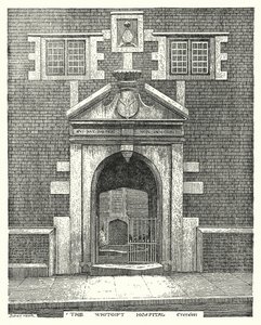 Szpital Whitgift, Croydon (grawerowanie) autorstwa Sidney Heath