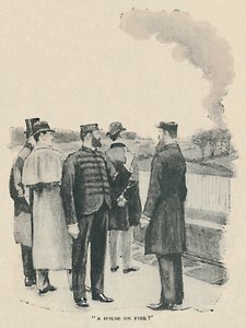 Dom w ogniu, 1892 autorstwa Sidney Paget