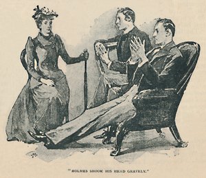 Holmes potrząsnął głową poważnie, 1892 autorstwa Sidney Paget