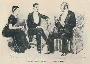 Och, każdy stary klucz będzie pasował do tego biura, 1892 autorstwa Sidney Paget
