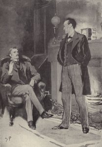Potem stanął przy ogniu: scena z misterium Sherlocka Holmesa Skandal w Czechach Arthura Conan Doyle