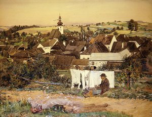 Wieś Górnej Austrii (Oberosterreichisches Dorf) autorstwa Sidonie Springer