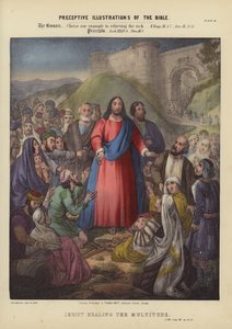 Chrystus uzdrawiający wielość (kolorowy grawerunek) autorstwa Siegfried Detler Bendixen