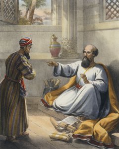Elizeusz i Gehazi (kolorowy grawerunek) autorstwa Siegfried Detler Bendixen