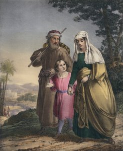 Jezus wraca z rodzicami do Nazaretu (kolorowa grawerunek) autorstwa Siegfried Detler Bendixen