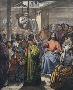 Chory na paraliż przyniesiony do Chrystusa przez jego przyjaciół… autorstwa Siegfried Detler Bendixen