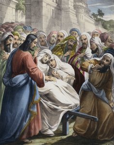 Syn podniesionej do życia wdowy z Nain (kolorowy grawer) autorstwa Siegfried Detler Bendixen