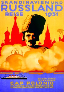 „Rejsy po Skandynawii i Rosji”, plakat reklamujący linię południową Hamburga, 1931