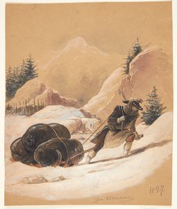 Duński: Mężczyzna z sankami autorstwa Sigmund Ferdinand Ritter von Perger