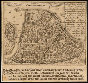 Mapa Konstantynopola z 1668 roku autorstwa Sigmunda von Birkena autorstwa Sigmund von Birken