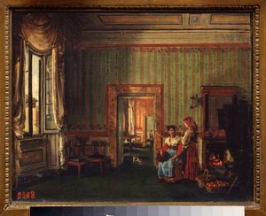 Wnętrze domu księcia Aleksandra Galitzine (Golicyna) (1723-1804) w Rzymie (Włochy). Obraz Sylwestra Fiodosijewicza Szczedrina (Sylwestra Szczedrina) (1791-1830), olej na płótnie
