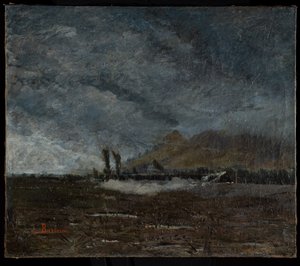Lokomotywa (olej na płótnie) autorstwa Silvestro Barberini